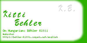 kitti behler business card